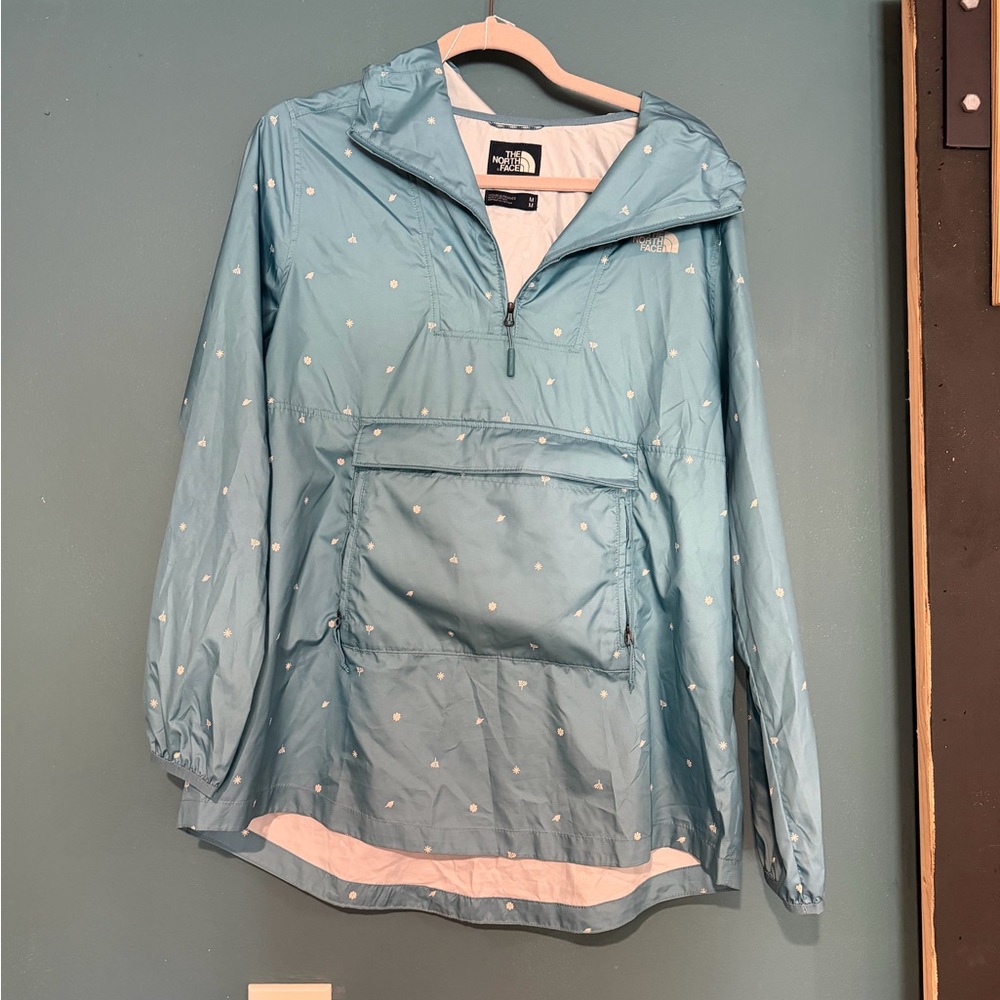 The North Face Teal Pullover Anorak with Subtle White Motif